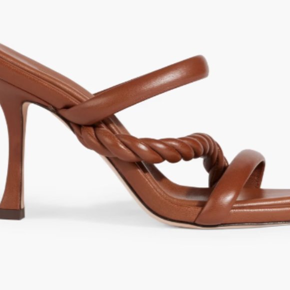 RELISTED - New in box! JIMMY CHOO Diosa 90 twisted leather mules. Orig $850 - Picture 3 of 8